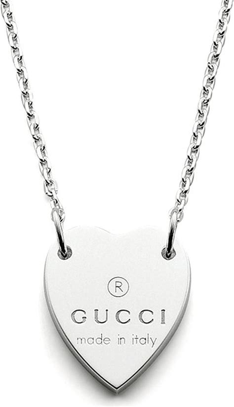 gucci trademark bracelet with heart pendant|Gucci sterling silver heart necklace.